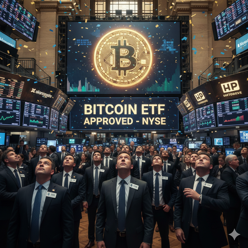 Bitcoin ETF approval with institutional investors and Wall Street