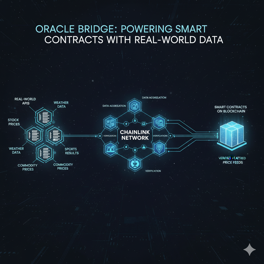 Chainlink oracle network connecting blockchain to real world data