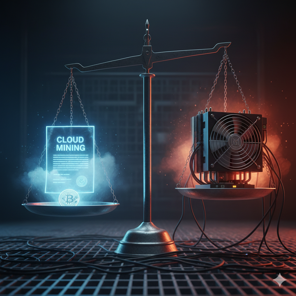 Cloud mining contract vs physical ASIC mining rig comparison
