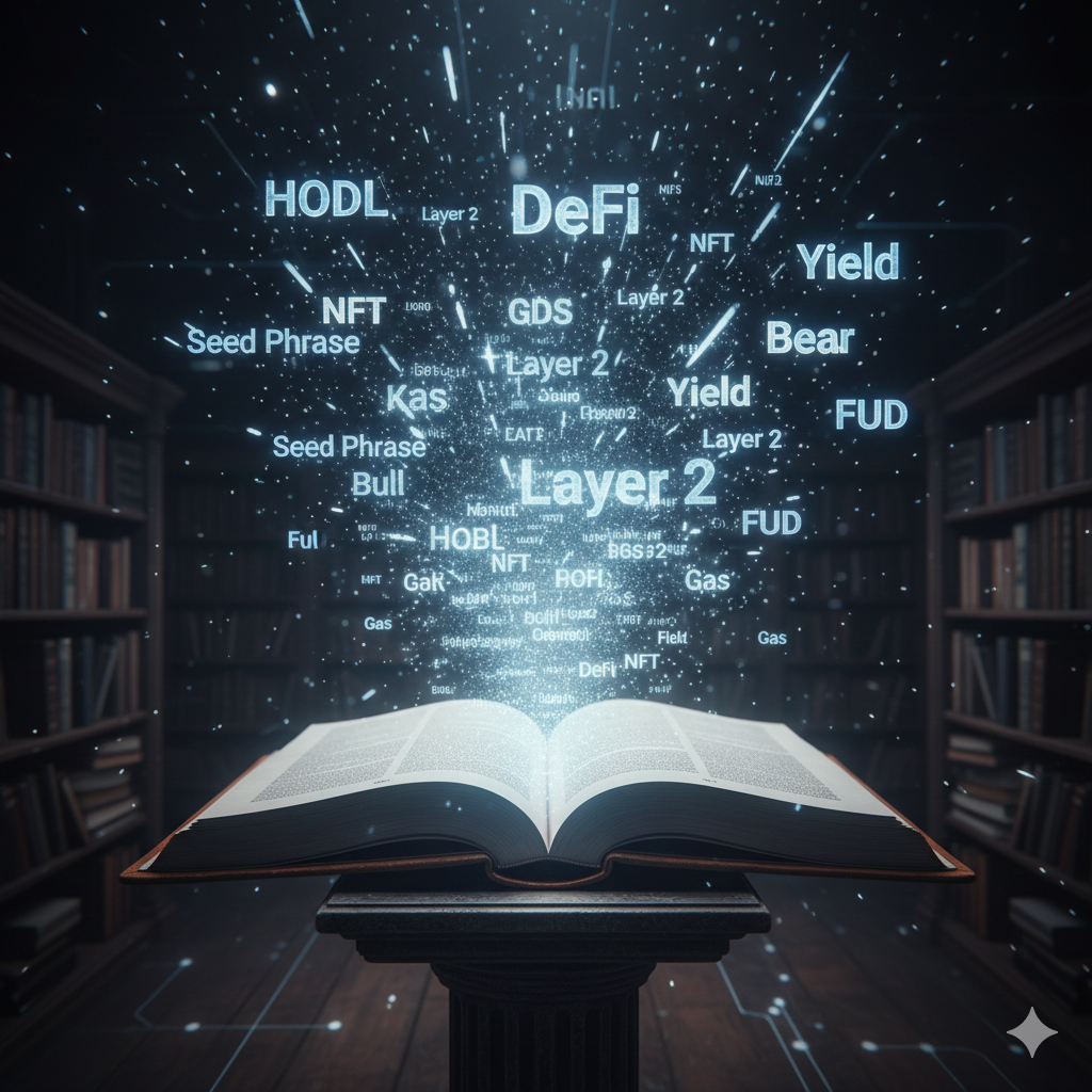 Crypto glossary with definitions of key cryptocurrency terms