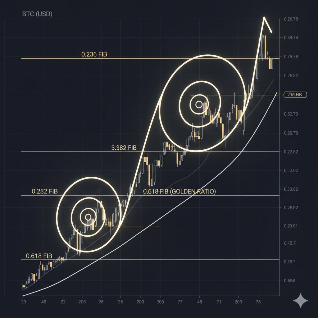 Fibonacci retracement levels on a cryptocurrency chart