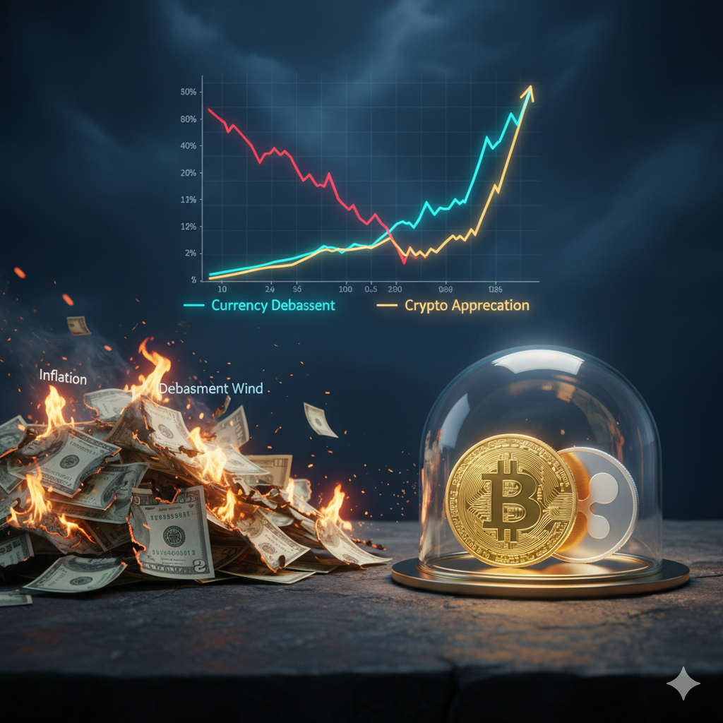 Bitcoin and XRP protecting against inflation like digital gold