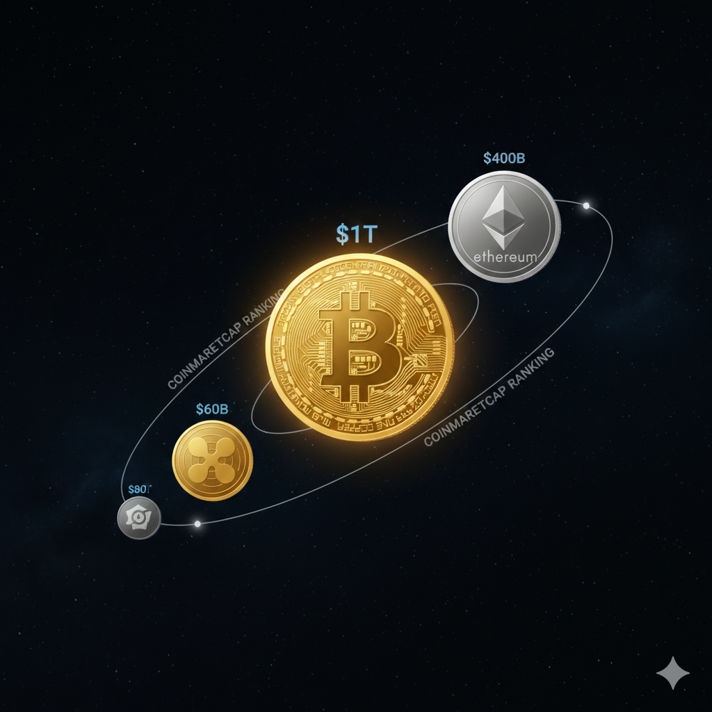 Crypto market capitalization chart showing top cryptocurrencies ranked