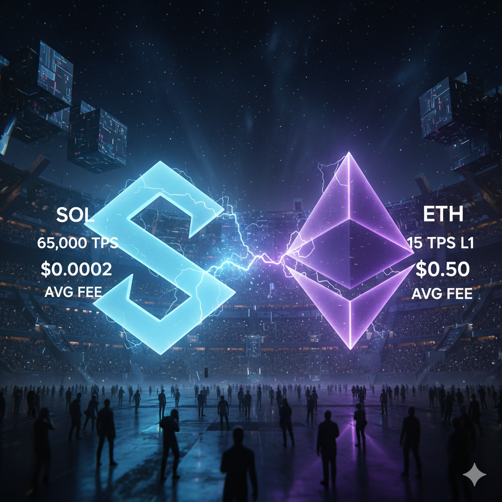 Solana versus Ethereum blockchain performance comparison