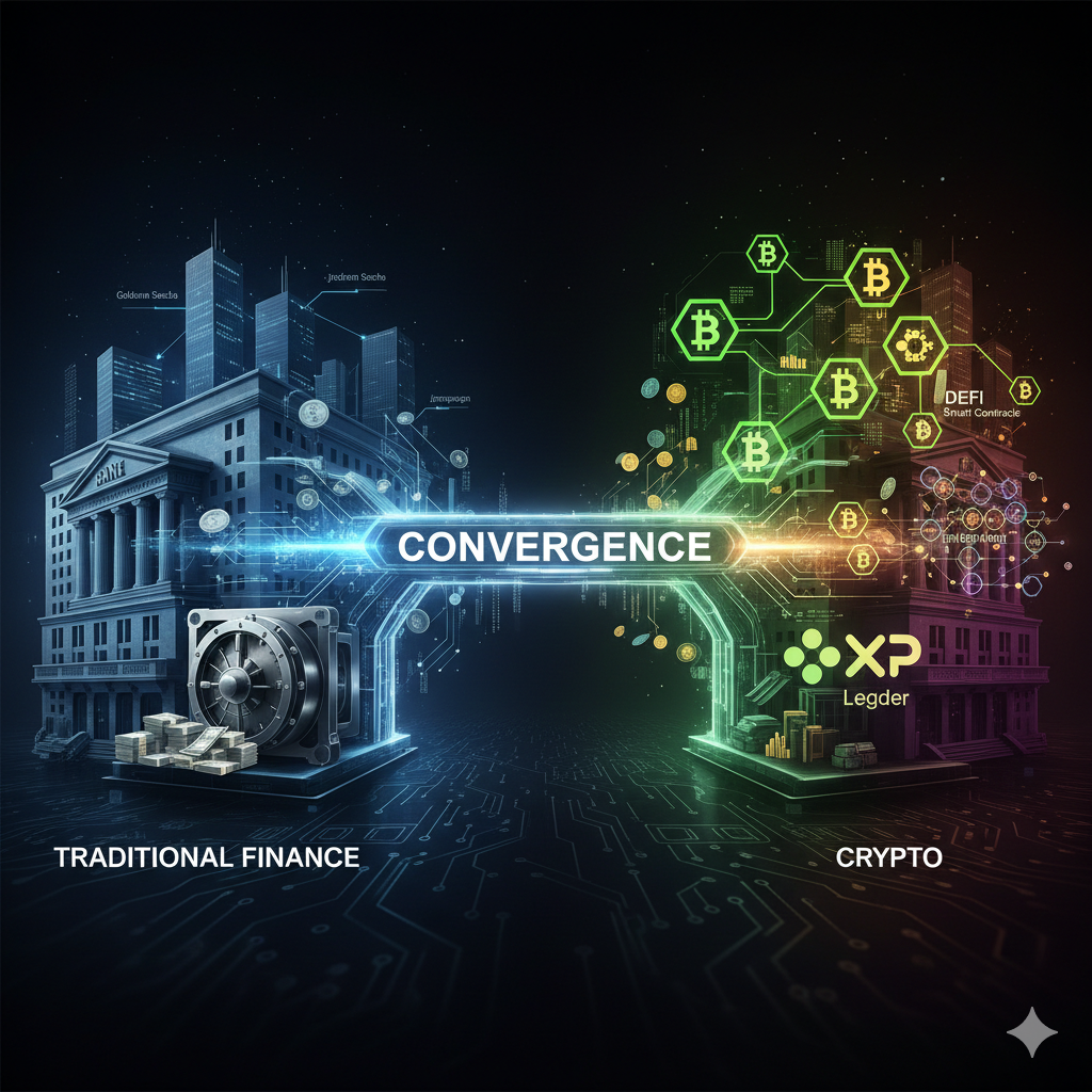 Cryptocurrency and traditional finance convergence with banks and blockchain
