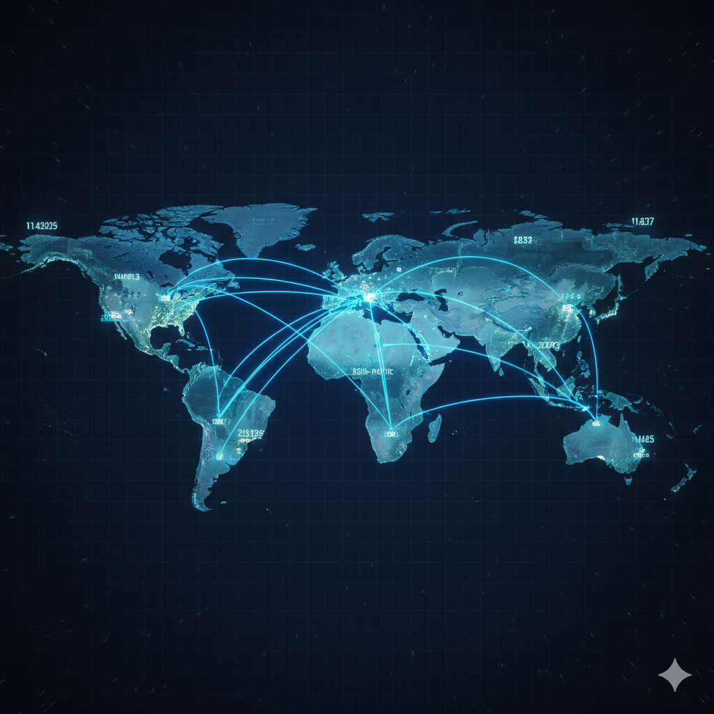 Global payment network with XRP routing between continents