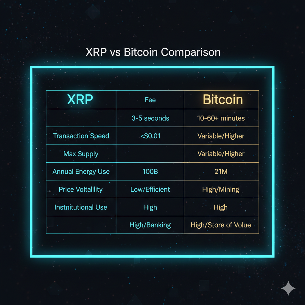 Head-to-Head: XRP vs Bitcoin Key Metrics